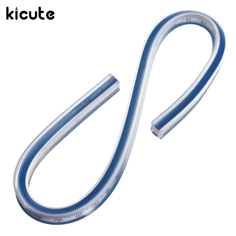 

Kicute 30CM Soft Flexible Vinyl Plastic Drafting Drawing Curve Ruler Paint Draw Bendy French Curve Drafting Rulers School Supply