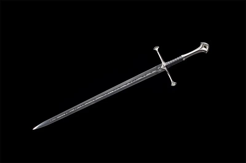 Free shipping For The Lord Of The Rings Aragon's Sword Real Stainless Steel With Wall Hanging Stand/Black Wooden Sheath Western