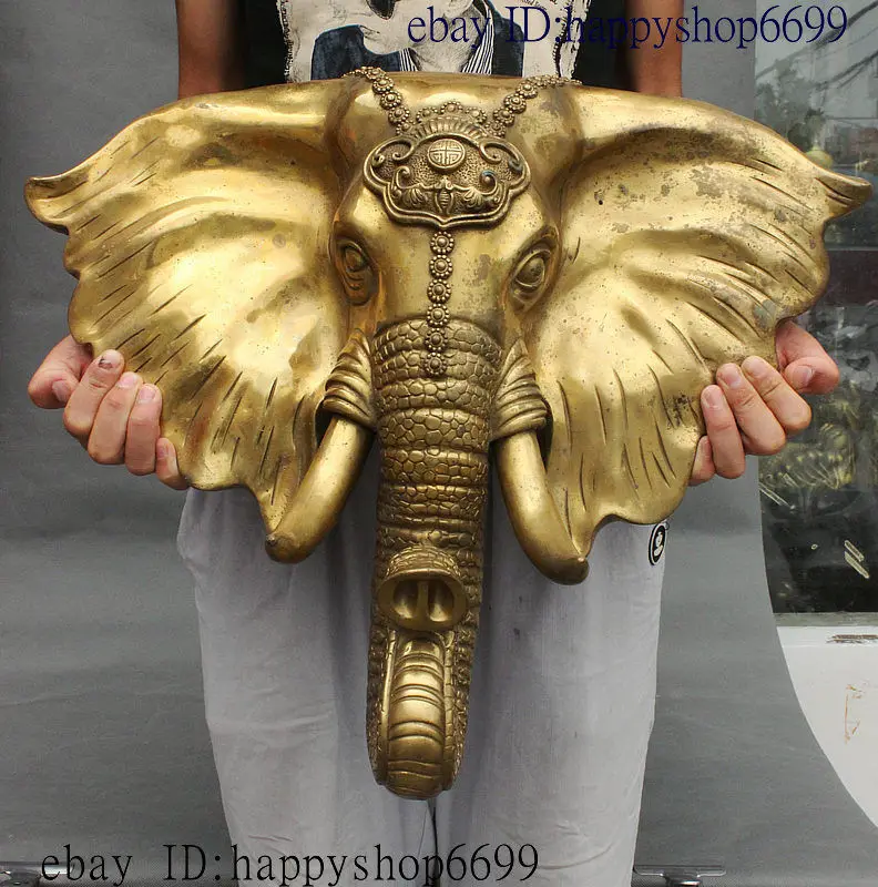 Китайский Beass медный Фен Шуй богатство животных Слон elephuld как Голова Статуя