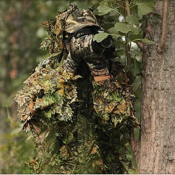 

Hunting Ghillie Suits 3D maple leaf Bionic Ghillie Suits Yowie sniper birdwatch airsoft Camouflage Clothing+jacket pants for CS