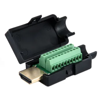 

HDMI 19 Pin Green Plug Breakout Terminals Board Solderless Connector With Black Plastic Cover Male For Computer Mayitr
