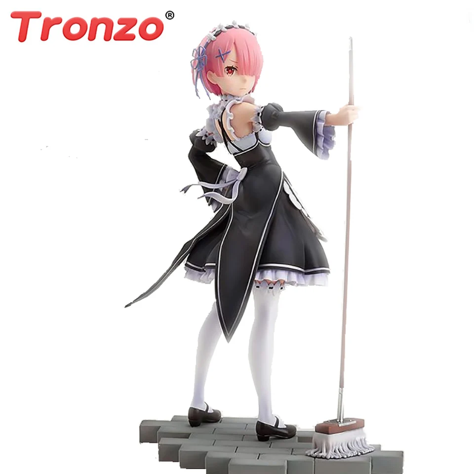 

Tronzo Anime Re:Life in a Different world from Zero Ram Figure PVC Model Toys Re Zero Ram Maid Girls Figurine Dolls Collection