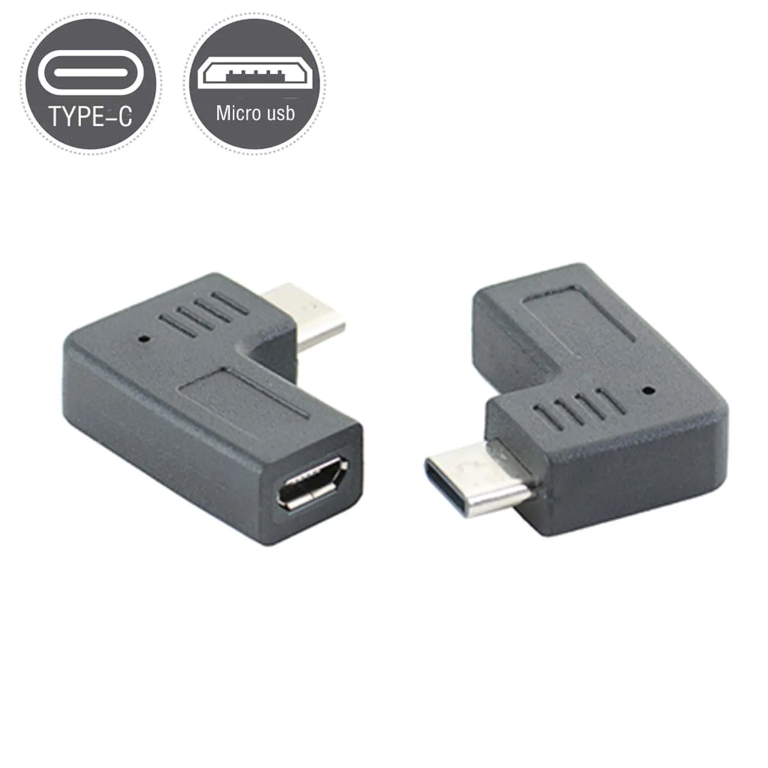 Кабель адаптер с разъемом USB 3 1 Type C папа на Micro 2 0 мама кабель конвертер под углом 90