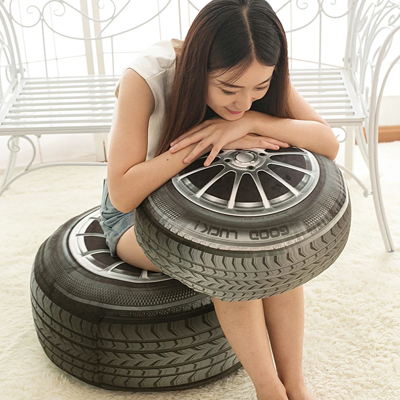 

Personality realistic 3D tire cushion wheels and plush toys simulation of tire vehicle home real life pillow