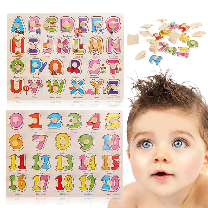 

Baby Children Wooden Learning Puzzle Journey Lift and Learn Letters& Digital Numbers Slide Puzzle Educational Puzzle Toys