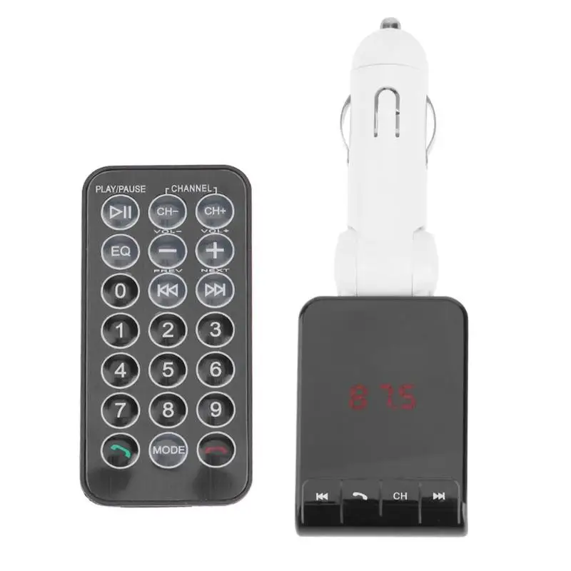 1 шт. белый ЖК-дисплей Bluetooth fm-передатчик модулятор Hands-Free Car Kit стерео MP3-плееры USB Зарядное устройство с Дистанционное управление Лидер продаж