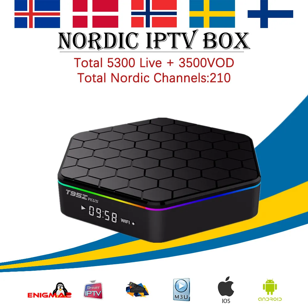 Скандинавский IPTV box T95Zplus Android 7,1 tv box 3g 32 г Amolgic S912 для 4700+ Арабский Швеция Израиль Норвегия UK Пособия по немецкому языку живут smart tv box