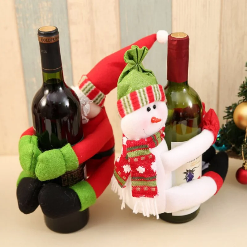 new arrival christmas party wine decoration large bottle santa claus snowman hold pieces cartoon christmas supplies - Christmas Decorations Large Santa Claus new arrival christmas party wine decoration large bottle santa claus snowman hold pieces cartoon christmas supplies - Christmas Decorations Large Santa Claus