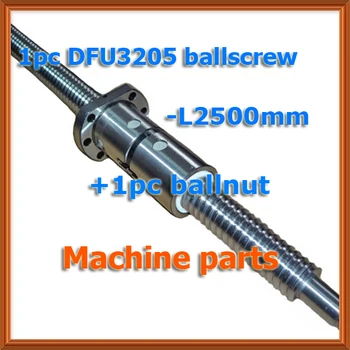 

32mm linear rolled 3205 lead ballscrew ball nut set 1pc DFU3205 ball screw L 2500mm + 1pc double ball nut for DIY CNC