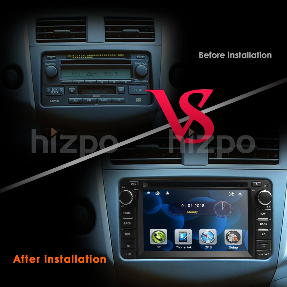 Excellent 2Din Car Stereo DVD Player For Toyota Series RAV4 Prado Corolla GPS Navigation 1024*600 Radio Bluetooth Mirror Link Touch+Camera 3
