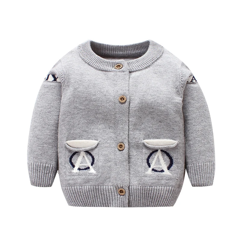 Fashion Letter Baby Sweater Long Sleeve O-Neck Cardigan For Boys Rabbit Hair Warm Soft Girls Sweater Autumn Baby Boys Clothing (4)