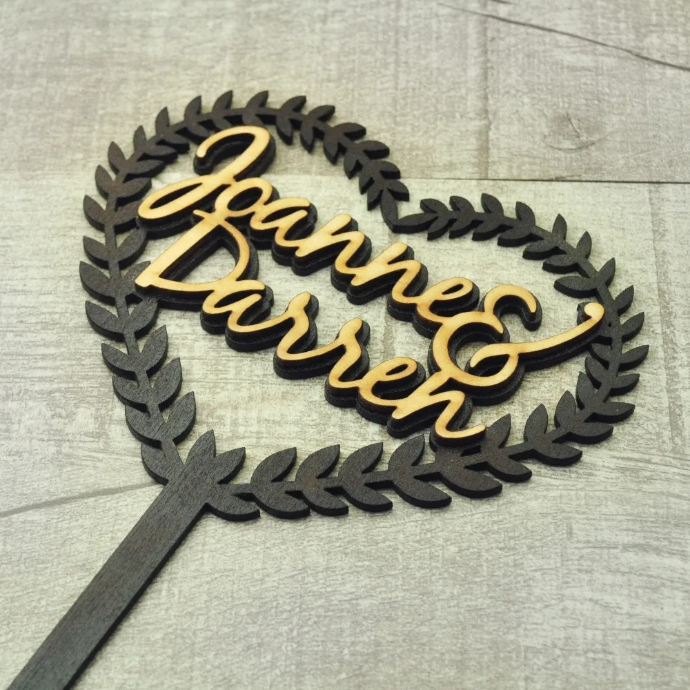 

Personalized Wedding Cake Toppers Name Wooden Rustic Cake Topper Love Heart Cake Toppers Keepsake