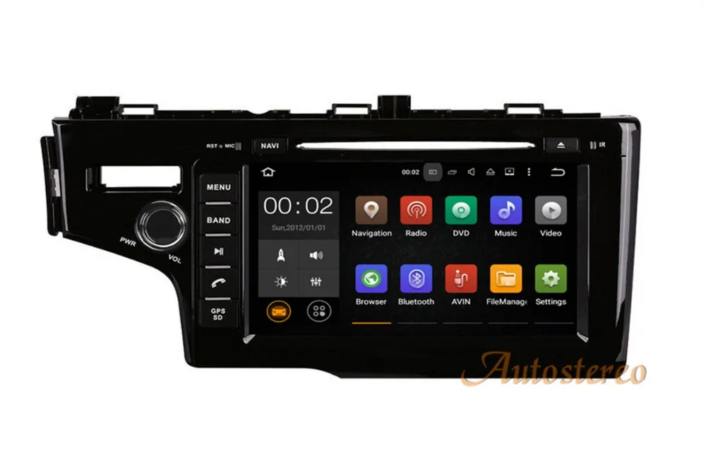 Best Car CD DVD player Android7.1 Quad core Car GPS navigation for Honda Fit 2014-2017 Left hand radio mirror link mp3 video player 1