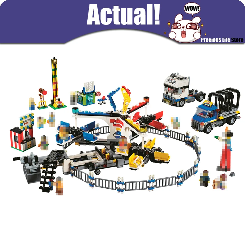 

New 1858PCS LEPIN 15014 Fairground Mixer Modular Creator Expert Truck Model Making Building Bricks Blocks Toys Compatible 10244