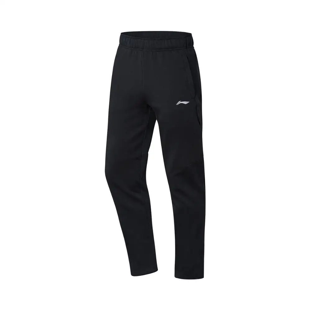 Li-Ning, мужские тренировочные спортивные штаны, теплые флисовые, обычная посадка, хлопковая подкладка, удобные спортивные штаны, AKLN865 COND18