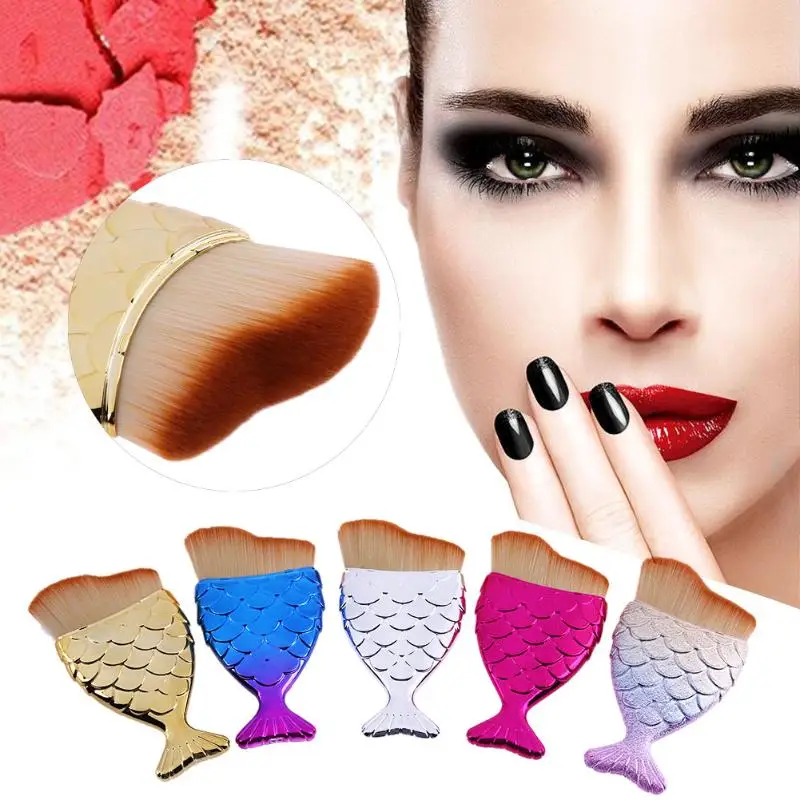 

1pc Makeup Fish Tail Brush Face Powder Foundation Big Fan Brush Cosmetic Beauty Makeup Brush Maquiagem Tool