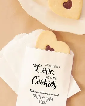 

Personalized wedding candy Buffet treats gift Bakery Cookie donuts birthday Petal Toss bags Favor pouches packs