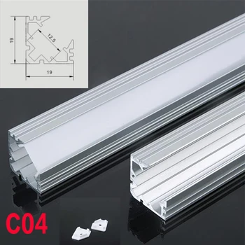

C04 6 Sets 50cm V Shape LED Aluminum Channel System With Cover, End Caps and Mounting Clips Aluminum Profile for LED Strip Light