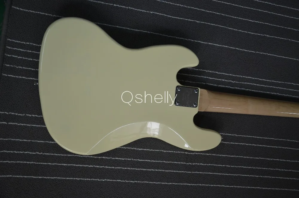Высокое качество QShelly custom cream milk 5 струн белый переплет 20 ладов Миллер джазовый