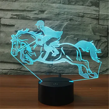 

Riding Horse 3D Night Light Lamp 7 Colors LED USB 3D Illusion Lamp For Home Decor For Kids Toy Gift