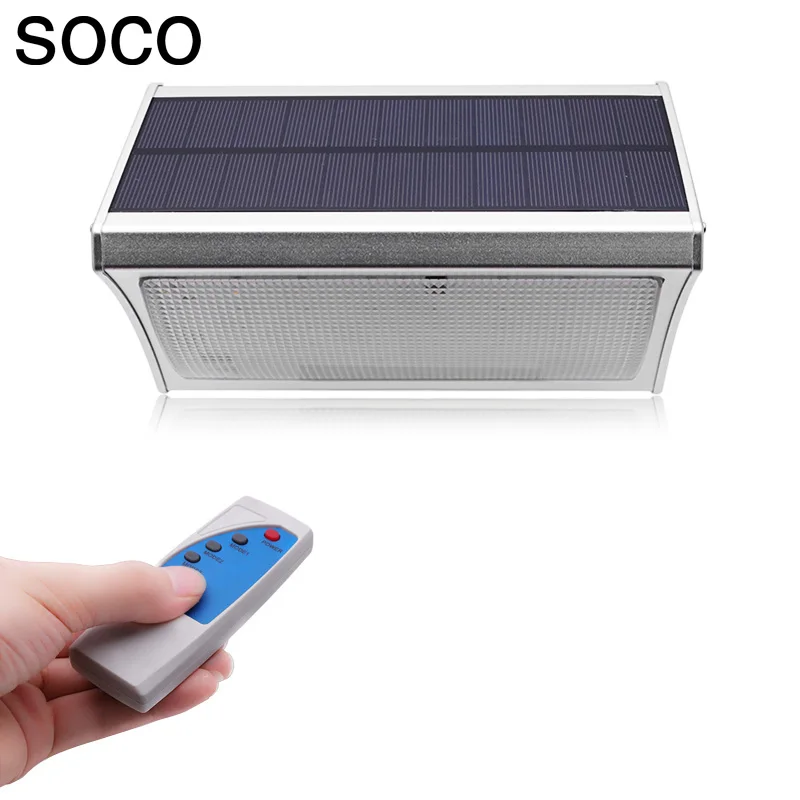 

SOCO 56LED 1000LM Solar Wall Lamp Radar Wave Induction Lighting With 3 Working Modes Remote Control IP65 Waterproof Street Light