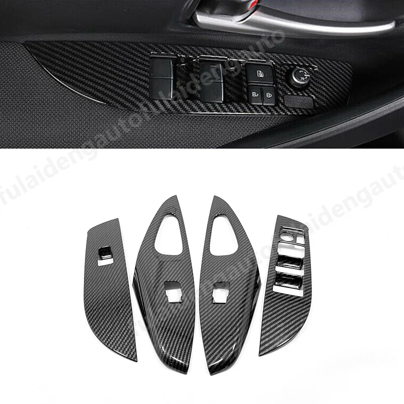 

For Toyota Corolla hatchback 2019 Carbon Fiber ABS Matte Interior Window Lift Switch Button Panel Cover Trim Car Styling