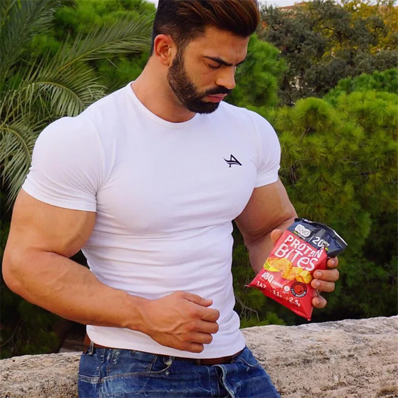 الصيف رجالي تي شيرت تجريب اللياقة البدنية كمال الاجسام قمصان صالح سليم أزياء عارضة الذكور قصيرة الأكمام العلامة التجارية القطن المحملات قمم...