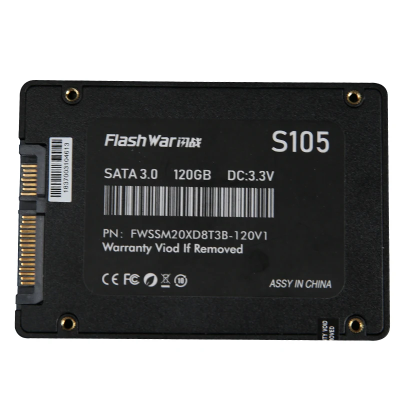 Flashwar S105 120 ГБ SATA 3,0 SSD Internal Solid State Drive 3,3 В 2,5 "SSD для настольных ПК 2,5 дюймов 3 года гарантии игр PC Новый