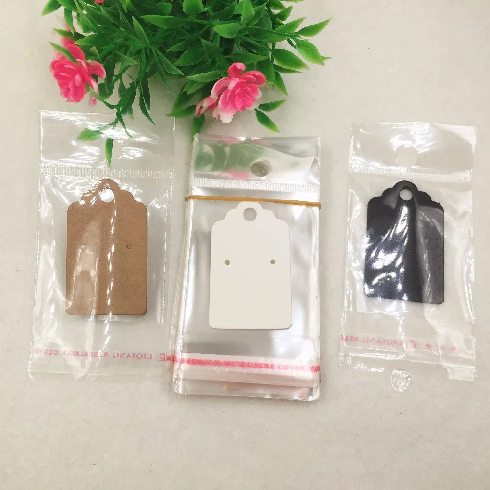 Крафт карта для серег 200 шт. 5x3 см гребешок крафт с пакетами opp|earring display cards|kraft earring