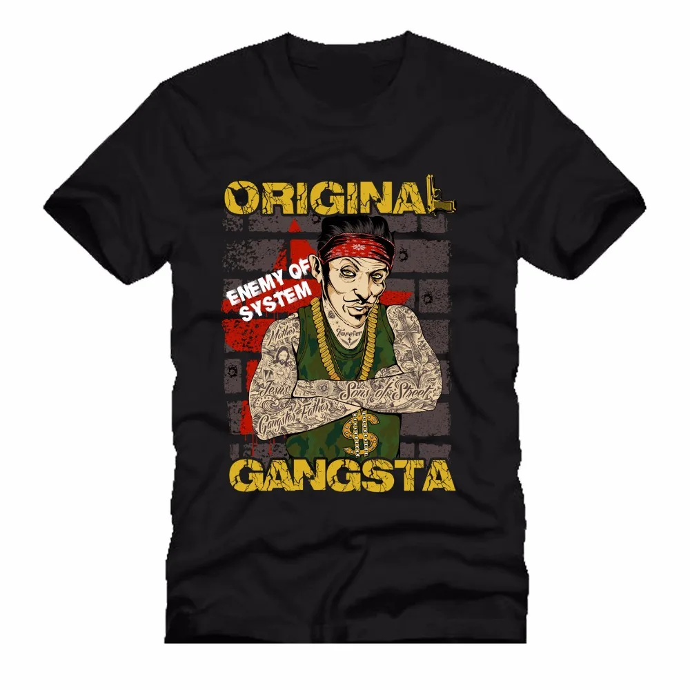 2017 Short Sleeve Cotton T Shirts Man Clothing Original Gangster Drug
