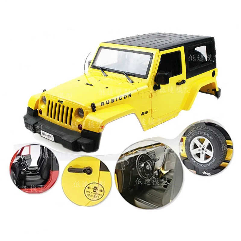 

RC 1/10 Wrangler Yellow Red Climbing Modified 3 Doors Hard Body Shell Car Shell For Bigfoot AXIAL SCX10 D90 Tamiya CC01 Jeep