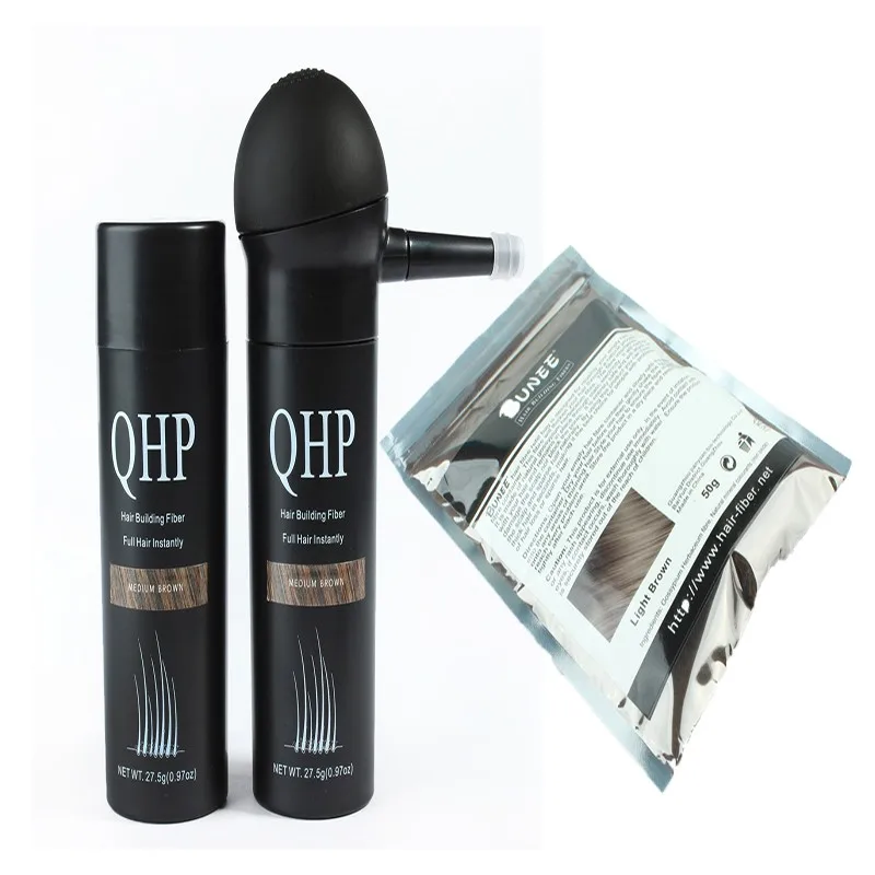 Pin on hair growth treatment QHP spray 27.5g keratin Hair Building Fibers Growth 2 Bottles with