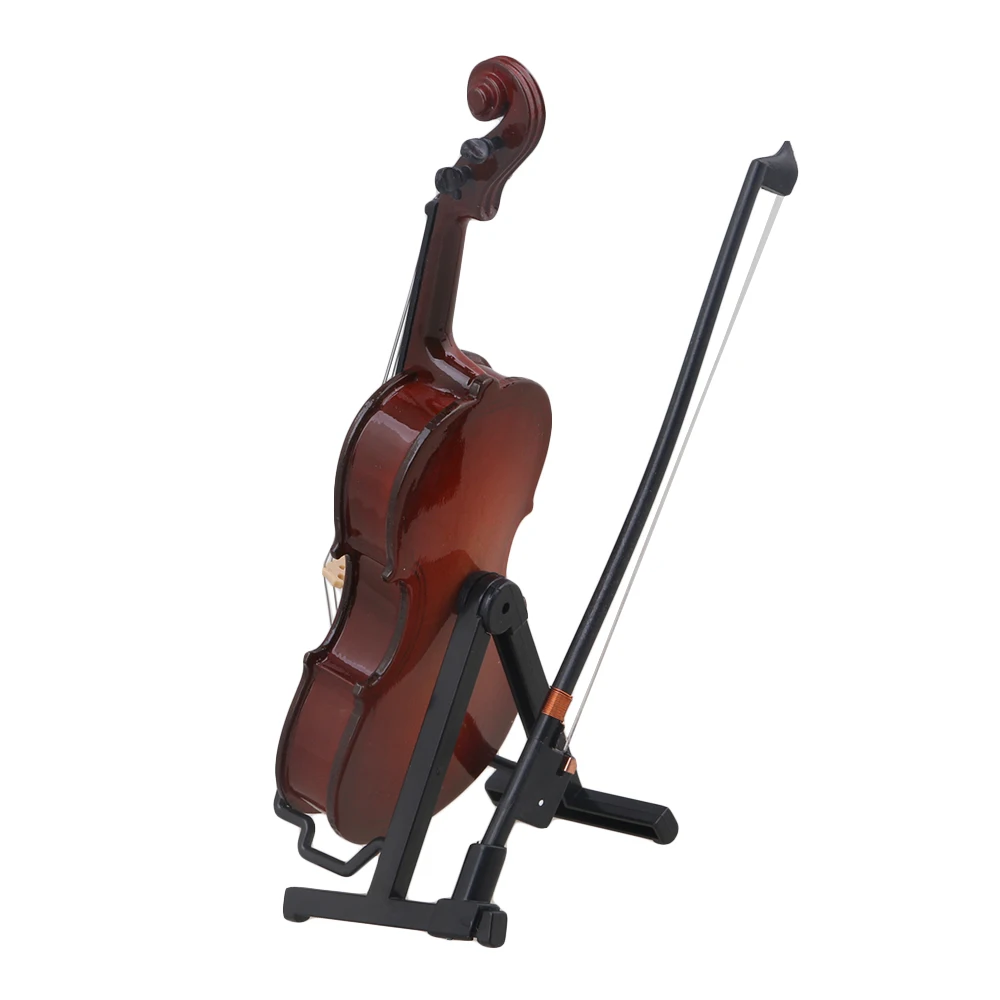 Yibuy Multicolor Resin 12CM Mini Cello Model with Stand Musical Instrument Replica Ornaments Christmas Gift Home Decoration