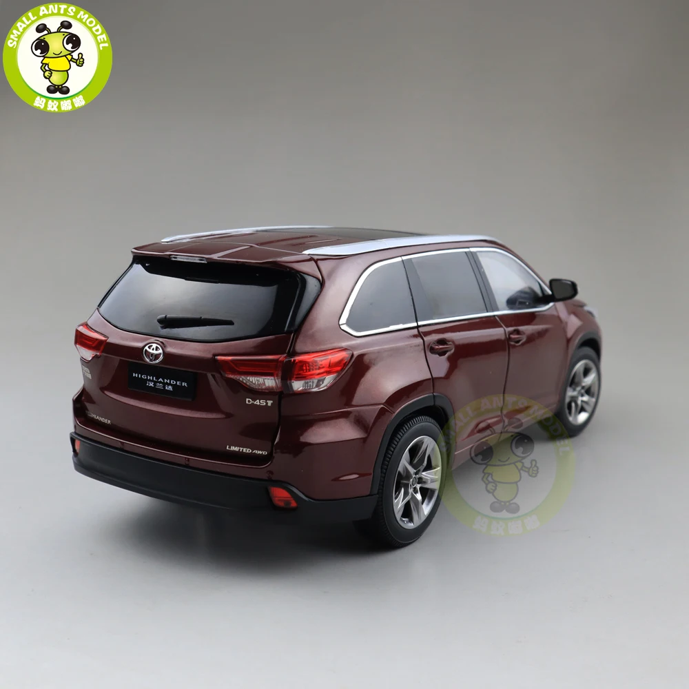 1/18 Highlander литая под давлением модель автомобиля SUV игрушки Детские подарки для мальчиков девочек красный