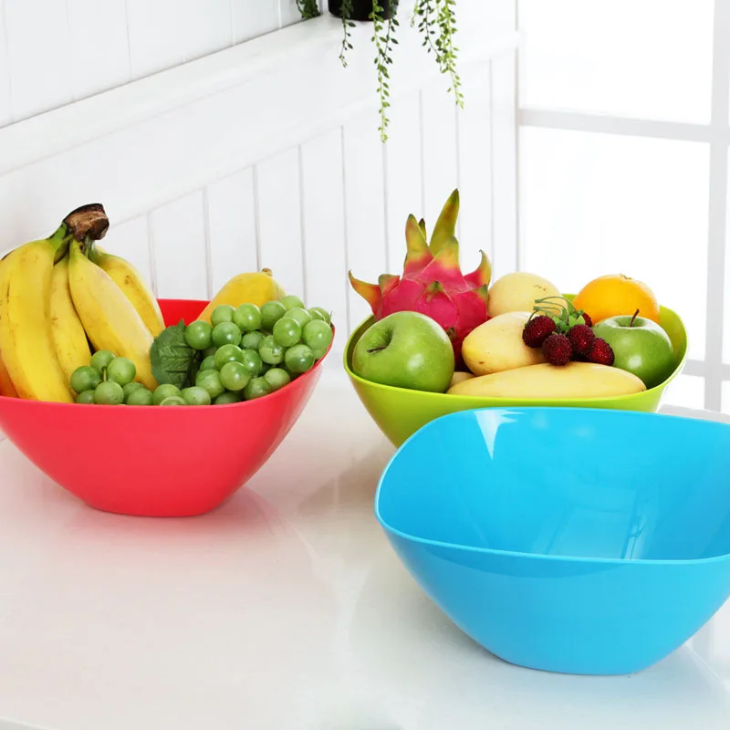 Large Plastic Fruit Plate Square Fashion Candy Basket Storage Basket
