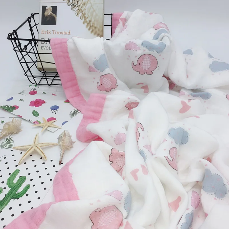 2 Слои хлопок, бамбук Одеяло детское одеяло для новорожденных пеленание супер удобные постельные принадлежности Одеяло s пеленать