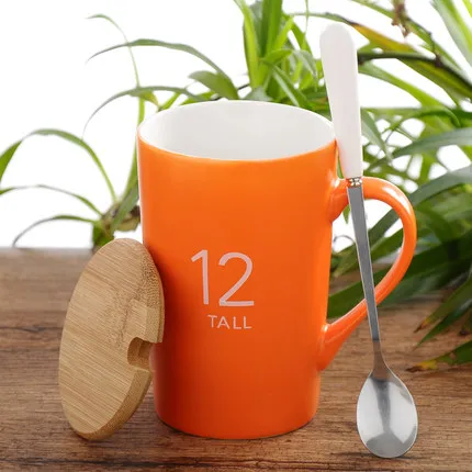 Большой Творческий цифровой Кубок Керамика Milk& Кофе кружка керамики располагать простая жизнь - Цвет: C