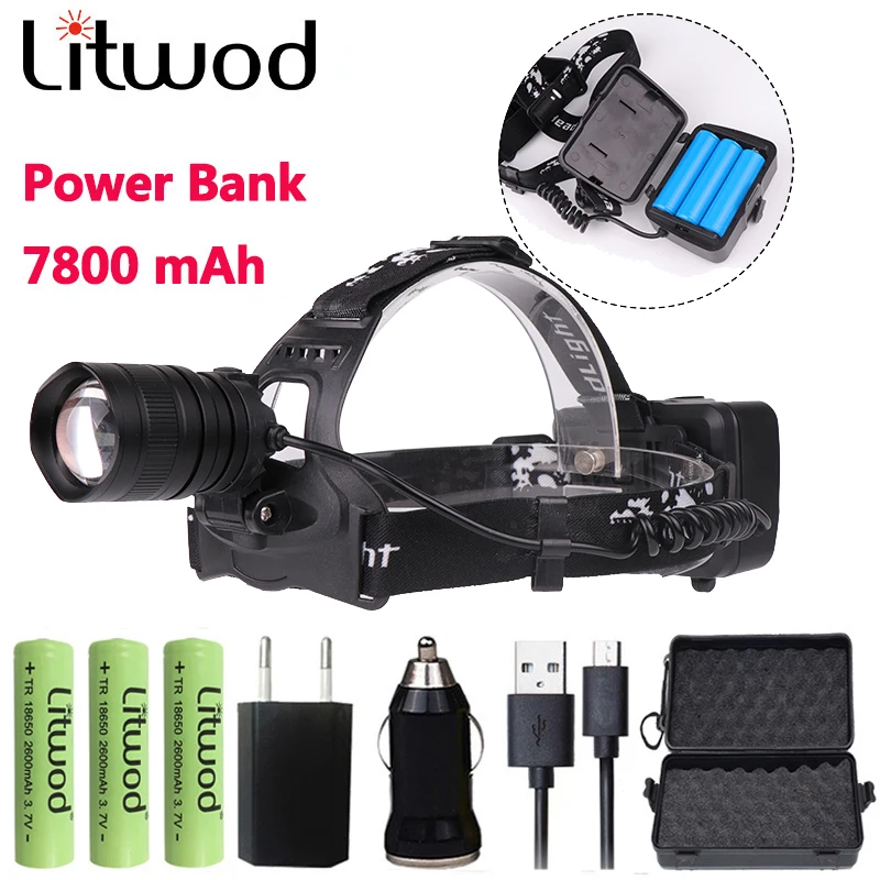 

Litwod Z202810 Original CREE Xlamp XHP70 32W chip high power Led headlight 4292lm powerful head lamp Camping headlights torch