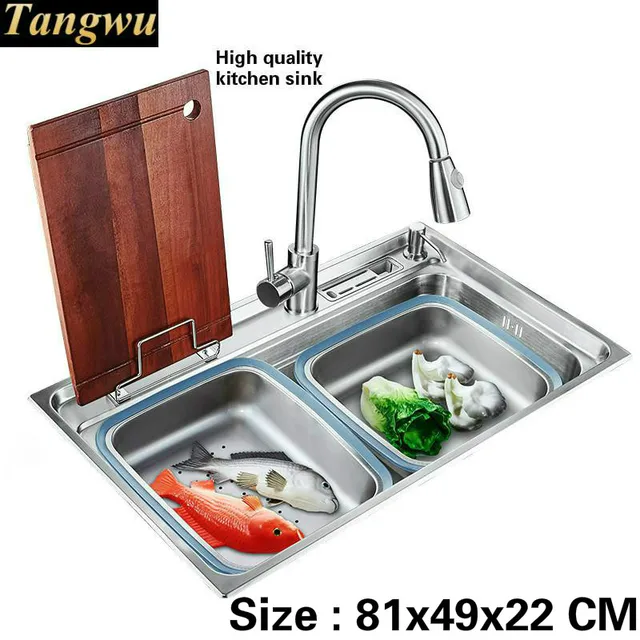 Tangwu Food Grade 304 Stainless Steel Sink Large Single Groove Tangwu Food Grade 304 Stainless Steel Sink Large Single Groove Ings Complete Fashion Kitchen 810x490x220