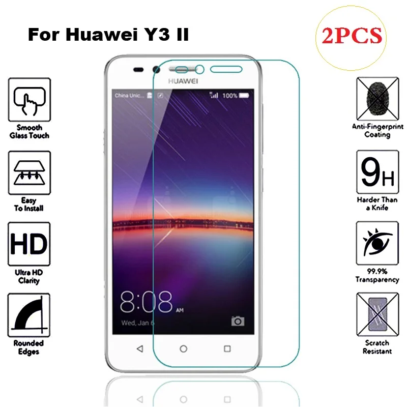 Закаленное стекло для Huawei Y3 II Защитная пленка экрана Защитное Y3II Lua L21 U22|Защитные