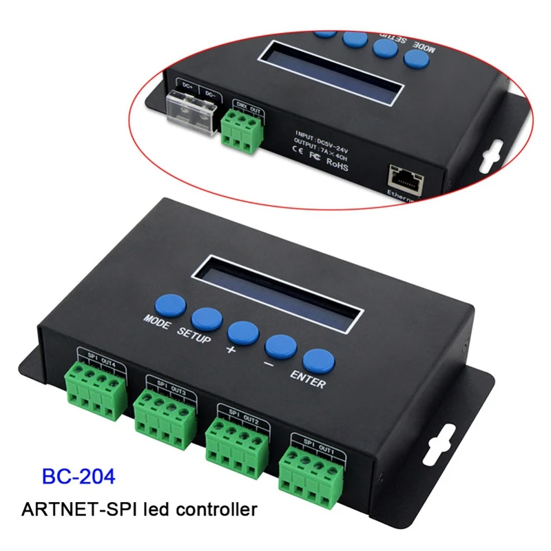 Bincolor Bc-204 Artnet к Spi/Dmx светодиодный пиксельный светильник контроллер вход 680 пикселей x 4Ch+ один порт(1X512 каналов) выход Dc5V-24V