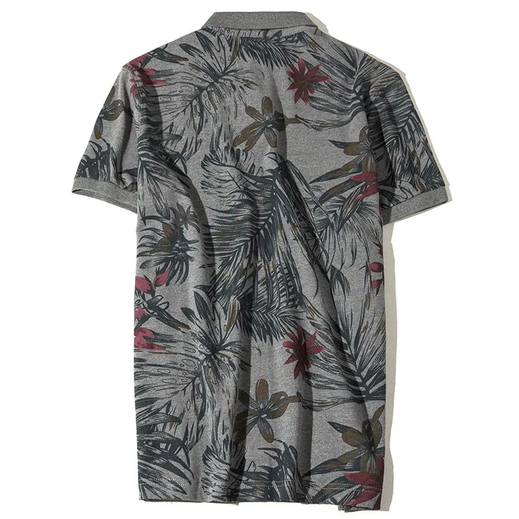 Рубашки поло Для мужчин лето хлопок Повседневное Camisa поло Цветочные мягкость качество короткий рукав мужские поло Модные Военные
