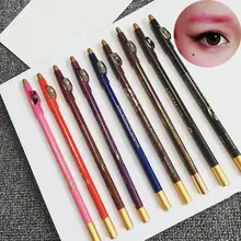 Цветной 1 шт., Женский Длинный карандаш для бровей, карандаш для подводки глаз, Косметика для макияжа с крышкой для заточки, долговечный