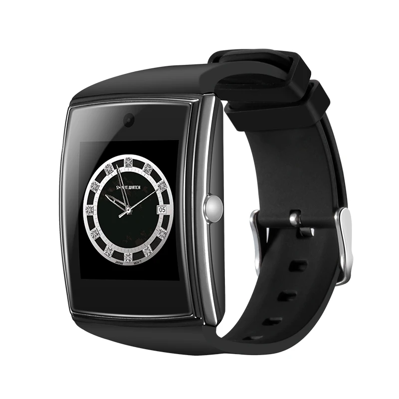 Новые умные часы LG518 с 3D изогнутой поверхностью, ips, высокая Поддержка bluetooth, NFC, Sim, TF карта, шагомер, монитор сна, вода для IOS, Android - Цвет: black