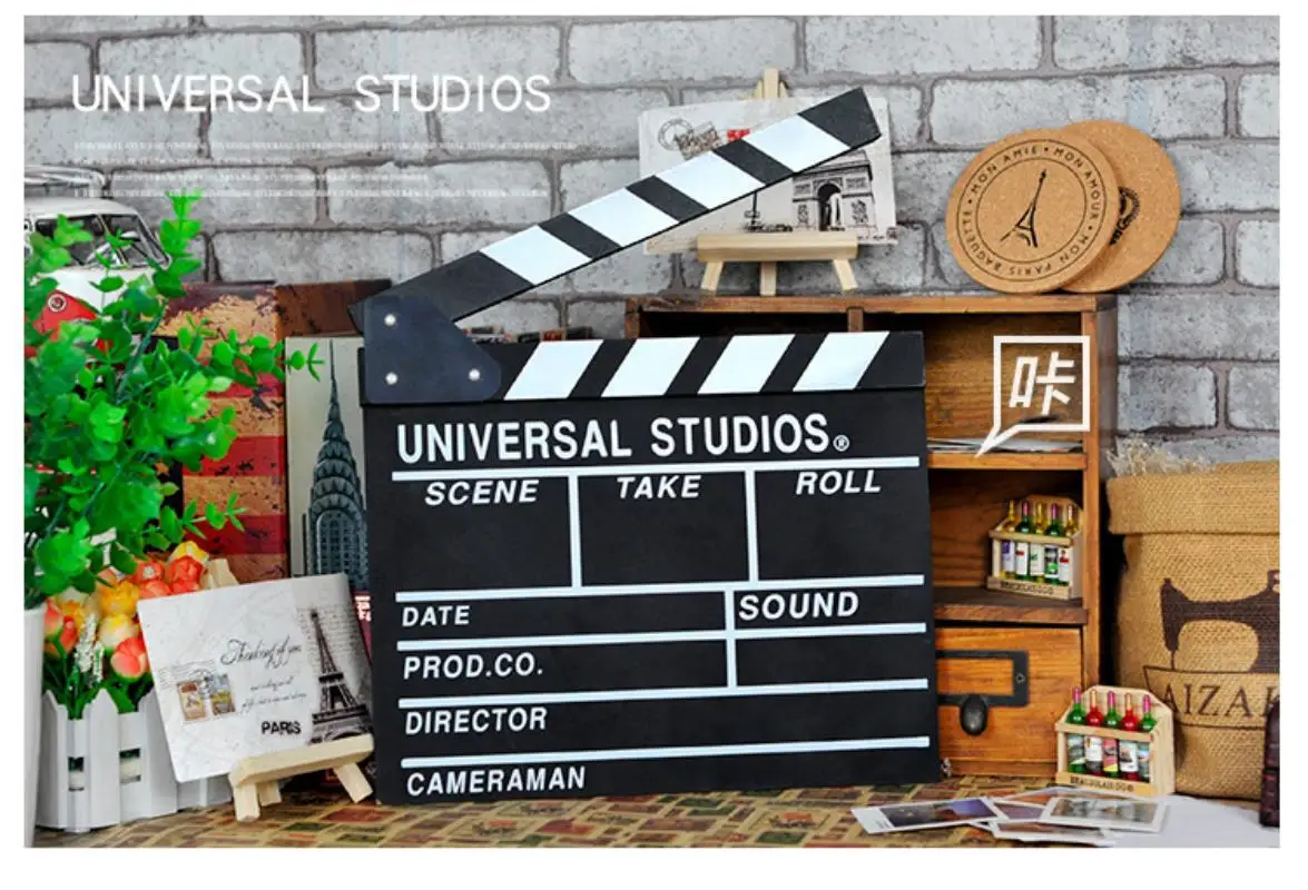 New Director's Record Board Wood Shooting Props Background Photo Studio Decorations