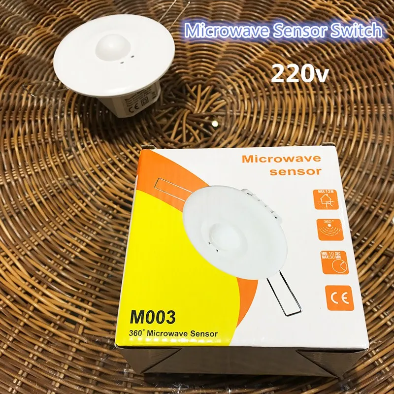 New Microwave Motion Sensor Switch Doppler Rader wireless model for lighting 220v 360 degree 5.8GHZ CM090 HH (8)