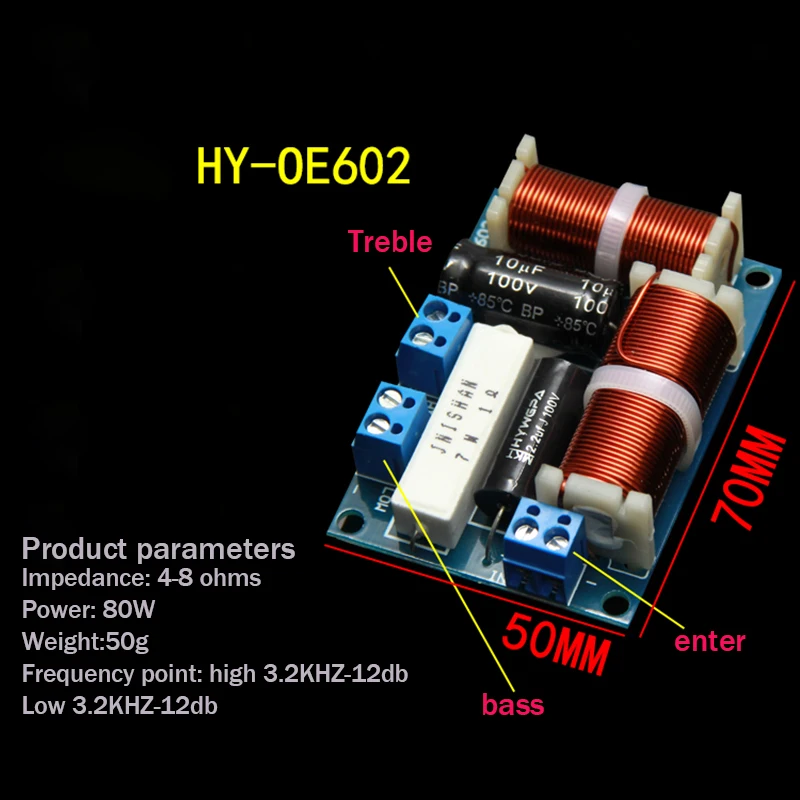 1 шт./2 шт. 2 способа HiFi аудио ВЧ+ бас мини кроссовер делитель частоты динамика стерео кроссовер фильтры 12dB 80 Вт