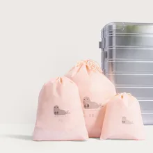 Милые 3 шт отдельные сумки набор для путешествий карман набор Водонепроницаемый шнурок одежда коллекция EVA мультфильм обувь и нижнее белье Orga