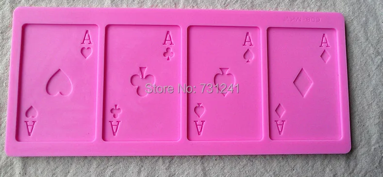 

Design 608 Poker Shape 3D Cake Fondant Mol'd, Sugar Lace Mold,Cake Decoration Tool
