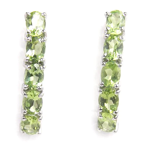 Per Jewelry Natural Real Peridot Stud Earring 925 Sterling Silver